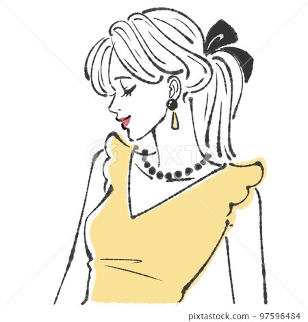 女性插畫素材 97596484