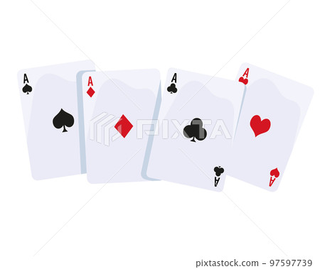 Casino background, playing cards, aces on a white background. Illustration, vector 97597739