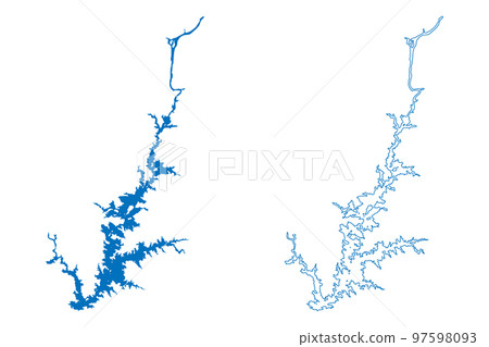 Lake Alqueva (Portuguese Republic, Portugal, Kingdom of Spain) map vector illustration, scribble sketch Alqueva Dam map Lake Alqueva (Portuguese Republic, Portugal, Kingdom of Spain) map vector illustration, scribble sketch Alqueva Dam map 97598093