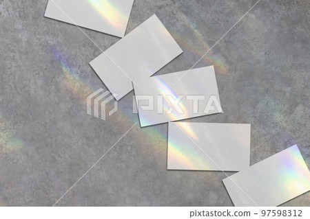 Empty white rectangle business card mockups with diagonal shadows Empty white rectangle business card mockups with diagonal shadows 97598312