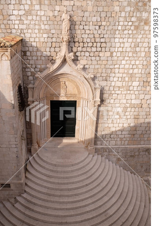 Church door, Old town of Dubrovnik, Croatia 97598373