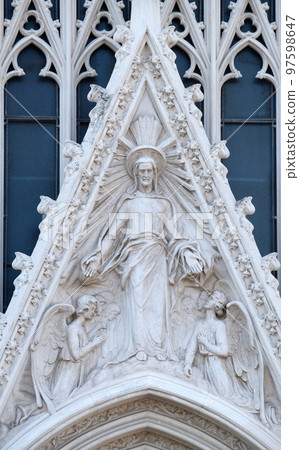 Sacred Heart of Jesus between two Angels, Sacro Cuore del Suffragio church in Rome, Italy Sacred Heart of Jesus between two Angels, Sacro Cuore del Suffragio church in Rome, Italy 97598647