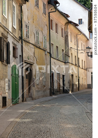 Street in the old city center of Ljubljana, Slovenia Street in the old city center of Ljubljana, Slovenia 97598684