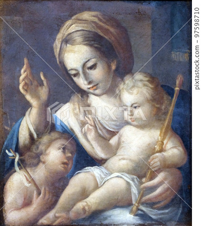 Madonna with Child and Saint John the Baptist, Franciscan church of the Friars Minor in Dubrovnik, Croatia Madonna with Child and Saint John the Baptist, Franciscan church of the Friars Minor in Dubrovnik, Croatia 97598710