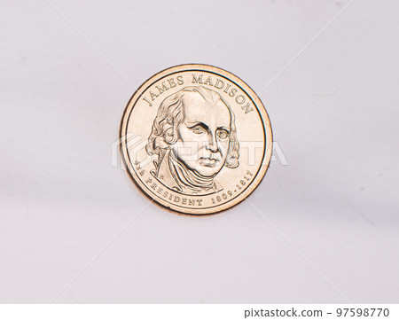 Full set of american coins isolated on white background Full set of american coins isolated on white background 97598770