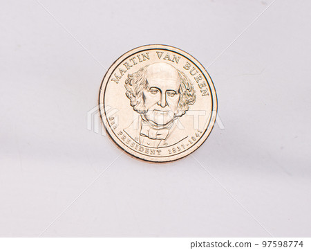 Full set of american coins isolated on white background 97598774