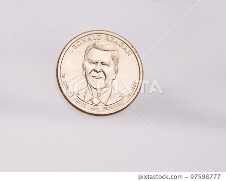 Full set of american coins isolated on white background 97598777