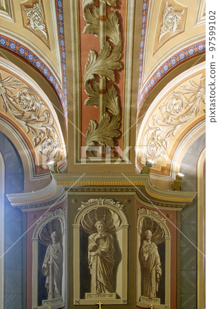 Fresco in the church of the Saint Peter in Ivanic Grad, Croatia 97599102
