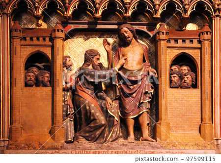 Appearance to Thomas, Notre Dame Cathedral in Paris, France 97599115