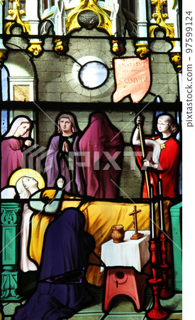 Scenes from the life of St. Genevieve, Saint Etienne du Mont Church, Paris Scenes from the life of St. Genevieve, Saint Etienne du Mont Church, Paris 97599124