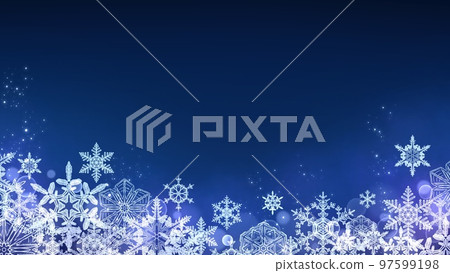 漂亮的雪花藍色背景素材 97599198
