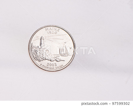 Coins of USA. Commonwealth statue in Harrisburg, Pennsylvania, depicted on the US Pennsylvania quarter (1999). Coins of USA. Commonwealth statue in Harrisburg, Pennsylvania, depicted on the US Pennsylvania quarter (1999). 97599302