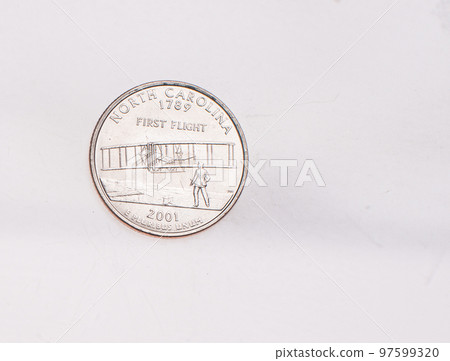 Coins of USA. Commonwealth statue in Harrisburg, Pennsylvania, depicted on the US Pennsylvania quarter (1999). Coins of USA. Commonwealth statue in Harrisburg, Pennsylvania, depicted on the US Pennsylvania quarter (1999). 97599320