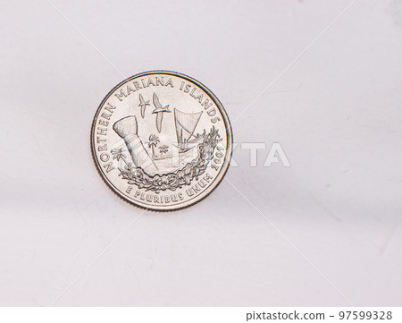 Coins of USA. Commonwealth statue in Harrisburg, Pennsylvania, depicted on the US Pennsylvania quarter (1999). Coins of USA. Commonwealth statue in Harrisburg, Pennsylvania, depicted on the US Pennsylvania quarter (1999). 97599328