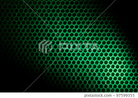 Bubble wrap lit by green light 97599355