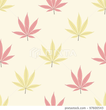 Seamless marijuana background with geometric leaves pattern 97600543