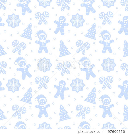 Christmas seamless pattern with gingerbread man cookies Christmas seamless pattern with gingerbread man cookies 97600550