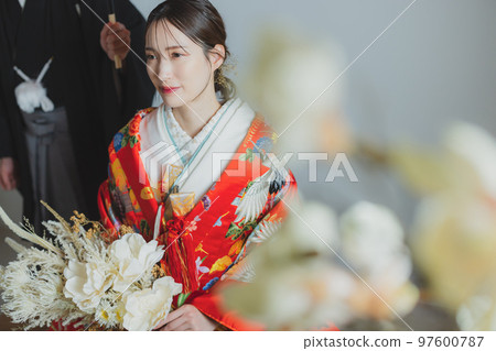 Red colored umbrella 97600787