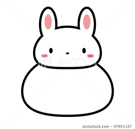 Rabbit-shaped Kagami-mochi 97601187