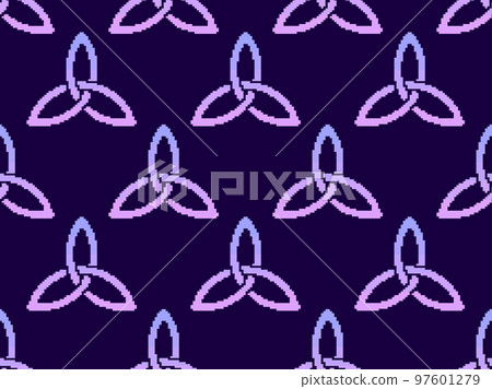 Triquetra in pixel art style seamless pattern. Pixelated Triquetra symbol. Style of 8-bit retro games from the 80s and 90s. Design for app, banner and poster. Vector illustration Triquetra in pixel art style seamless pattern. Pixelated Triquetra symbol. Style of 8-bit retro games from the 80s and 90s. Design for app, banner and poster. Vector illustration 97601279