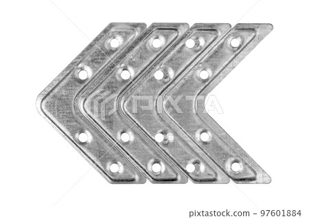 Angle brace isolated on white background. Angle bracket close-up. Angle brace isolated on white background. Angle bracket close-up. 97601884