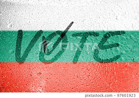 Voice - an inscription on the background of the flag of Bulgaria. Elections in Bulgaria. The will of the people of Balgaria. Free elections in Bulgaria. Voice - an inscription on the background of the flag of Bulgaria. Elections in Bulgaria. The will of the people of Balgaria. Free elections in Bulgaria. 97601923
