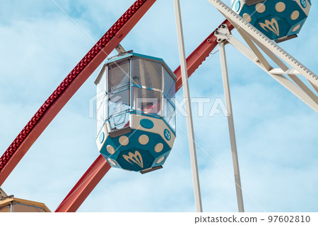 Ferris wheel cabin in central city park, Kharkiv Ferris wheel cabin in central city park, Kharkiv 97602810