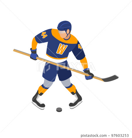 Hockey Stickhandler Isometric Composition 97603253