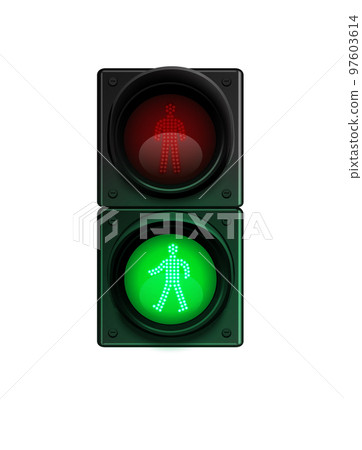 Green Pedestrian Light Composition 97603614