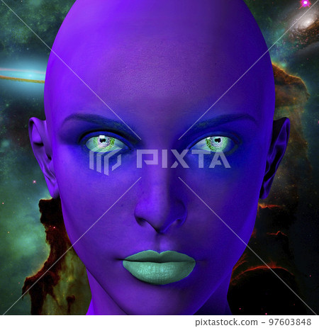 The face of an alien The face of an alien 97603848