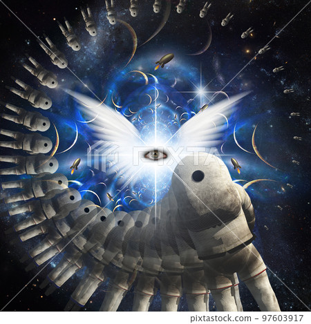 Astronaut and winged eye 97603917