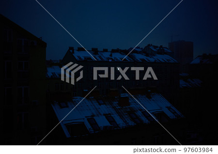Blackout of electricity in a residential area of Kyiv after russian shelling 97603984