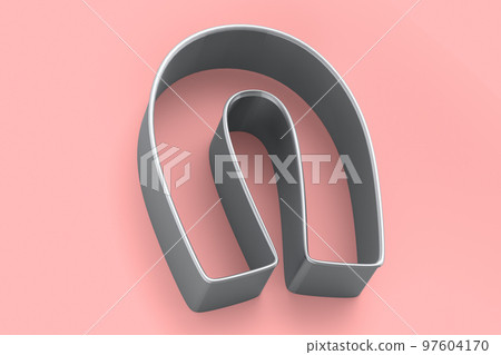 Metal cookie cutters for homemade Christmas biscuit on a pink background. Metal cookie cutters for homemade Christmas biscuit on a pink background. 97604170