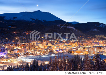 Breckenridge, Colorado, USA Skyline in Winter 97604796
