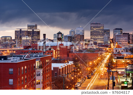 Richmond, Virginia, USA downtown cityscape over Main Street 97604817