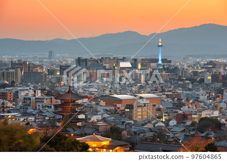 Kyoto, Japan Skyline at Dusk 97604865