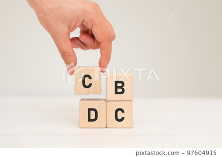 Wooden cube block, CBDC concept Wooden cube block, CBDC concept 97604915