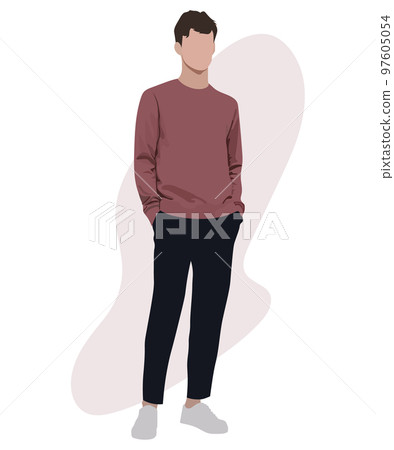 Stylish man. Cartoon male characters. Men in...-插圖素材 [97605054] - PIXTA圖庫