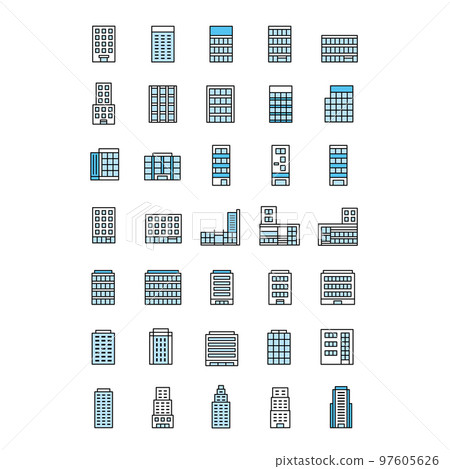 建築圖標，插圖 97605626