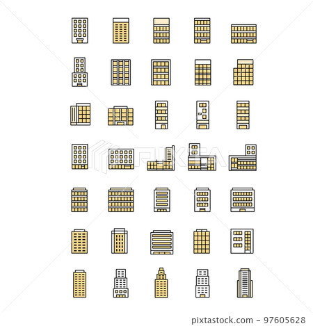 建築圖標，插圖 97605628