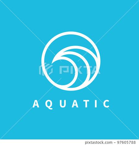 water wave line circle icon vector concept... - Stock Illustration ...
