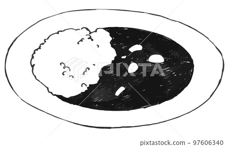 Curry and rice hand-drawn vector Curry and rice hand-drawn vector 97606340