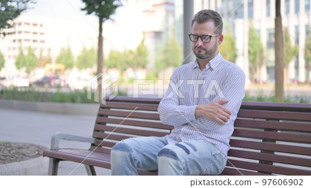 Portrait of Young Adult Man Sleeping Outdoor Portrait of Young Adult Man Sleeping Outdoor 97606902