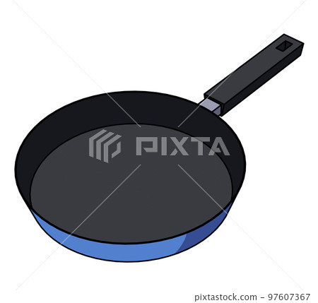Illustration of a frying pan diagonal 97607367
