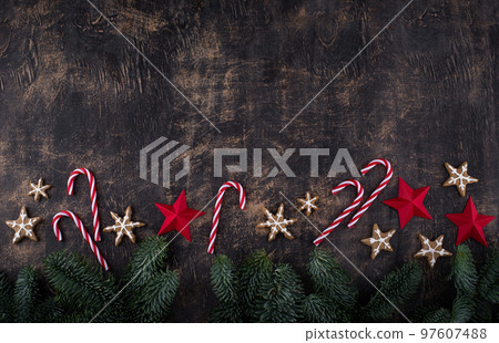 Christmas and New Year background with fir tree Christmas and New Year background with fir tree 97607488