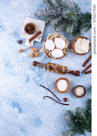 New year and Christmas baking concept 97607490