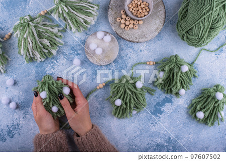 Hand made Christmas boho style garland Hand made Christmas boho style garland 97607502