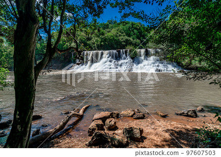 waterfall in the nature of South America waterfall in the nature of South America 97607503