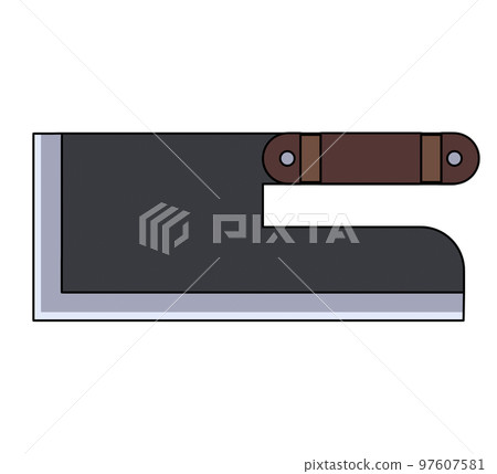 蕎麥麵刀的側面插圖 蕎麥麵刀的側面插圖 97607581