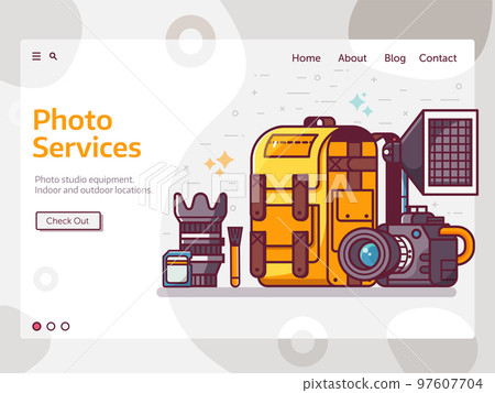 Photo Studio Services Web Landing Page Template 97607704